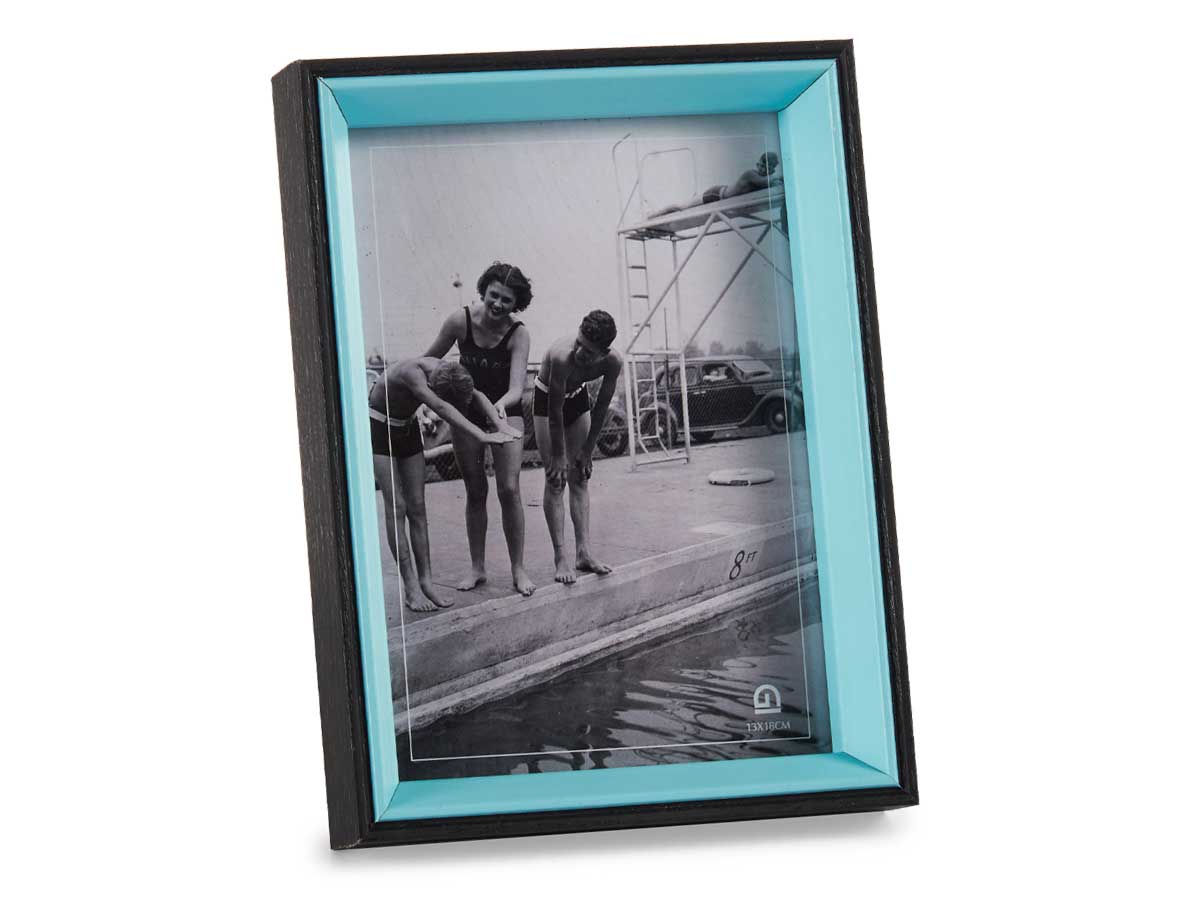 Portafotos madera 13x18 negro y azul - Imagen 2