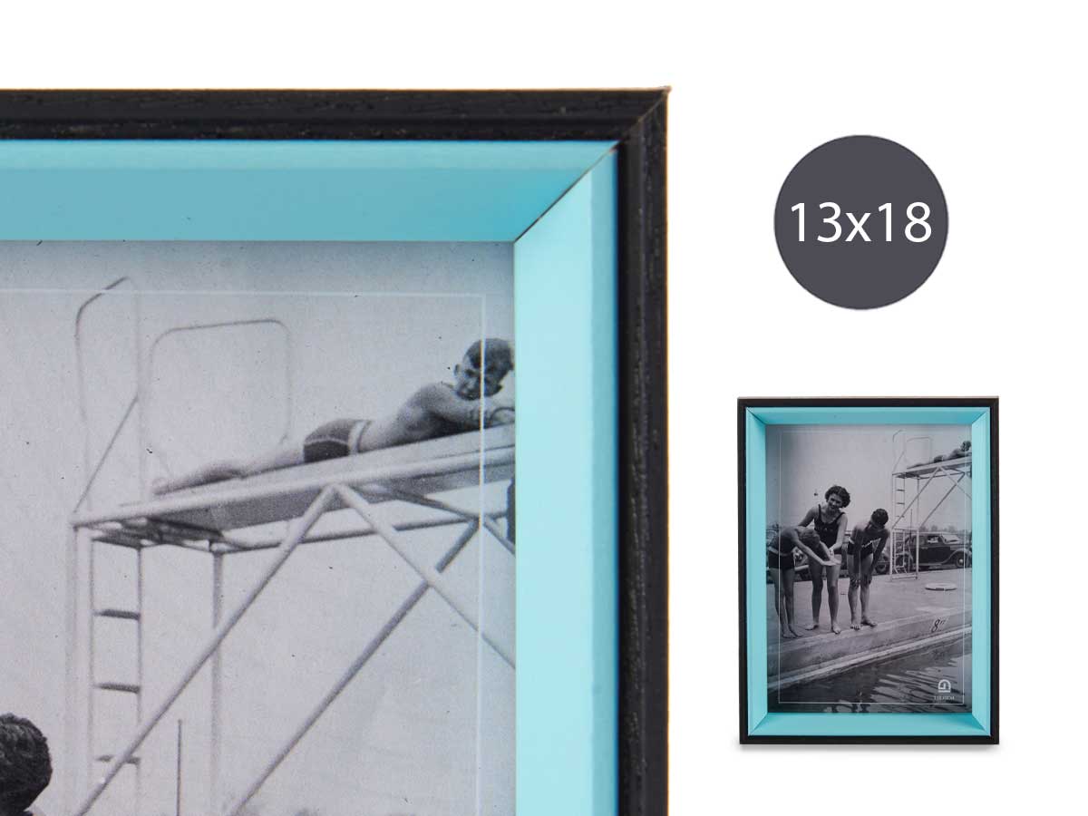 Portafotos madera 13x18 negro y azul - Imagen 4