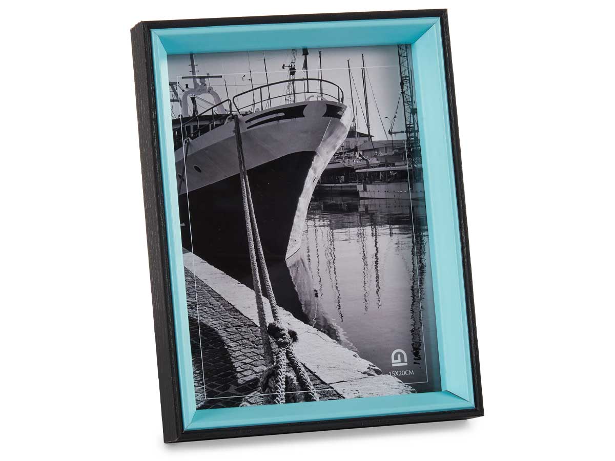 Portafotos madera 15x20 negro y azul - Imagen 2