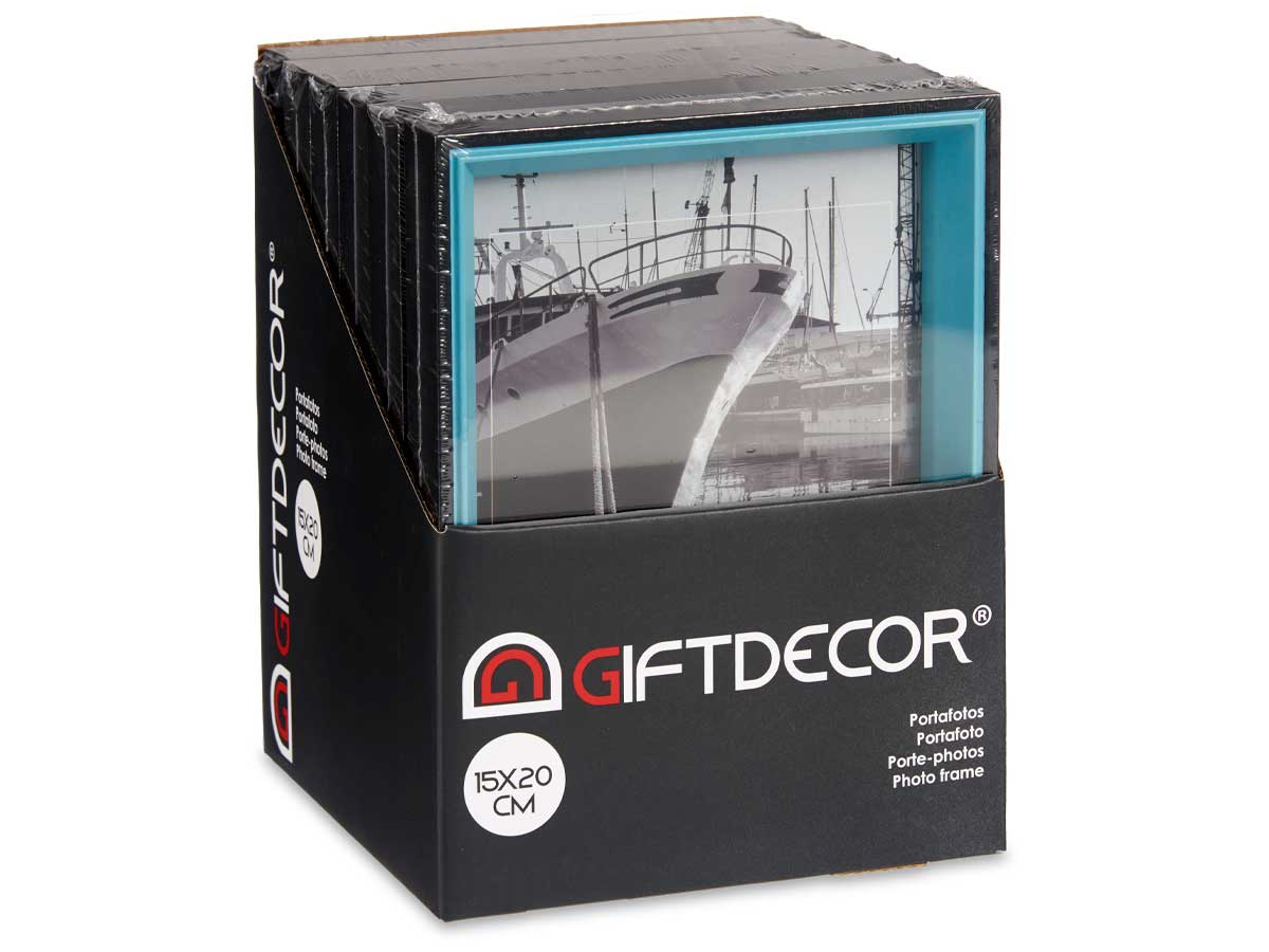 Portafotos madera 15x20 negro y azul - Imagen 3