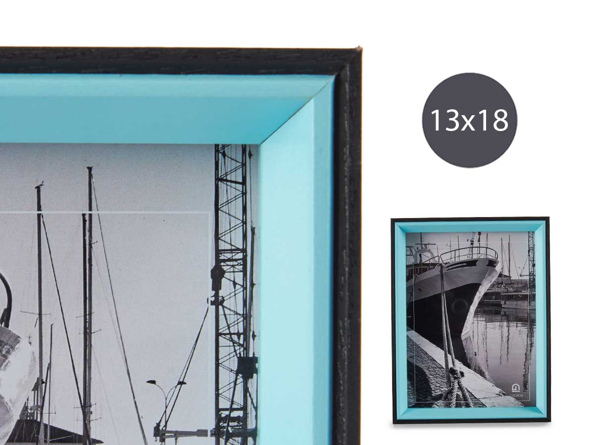 Portafotos madera 15x20 negro y azul - Imagen 4