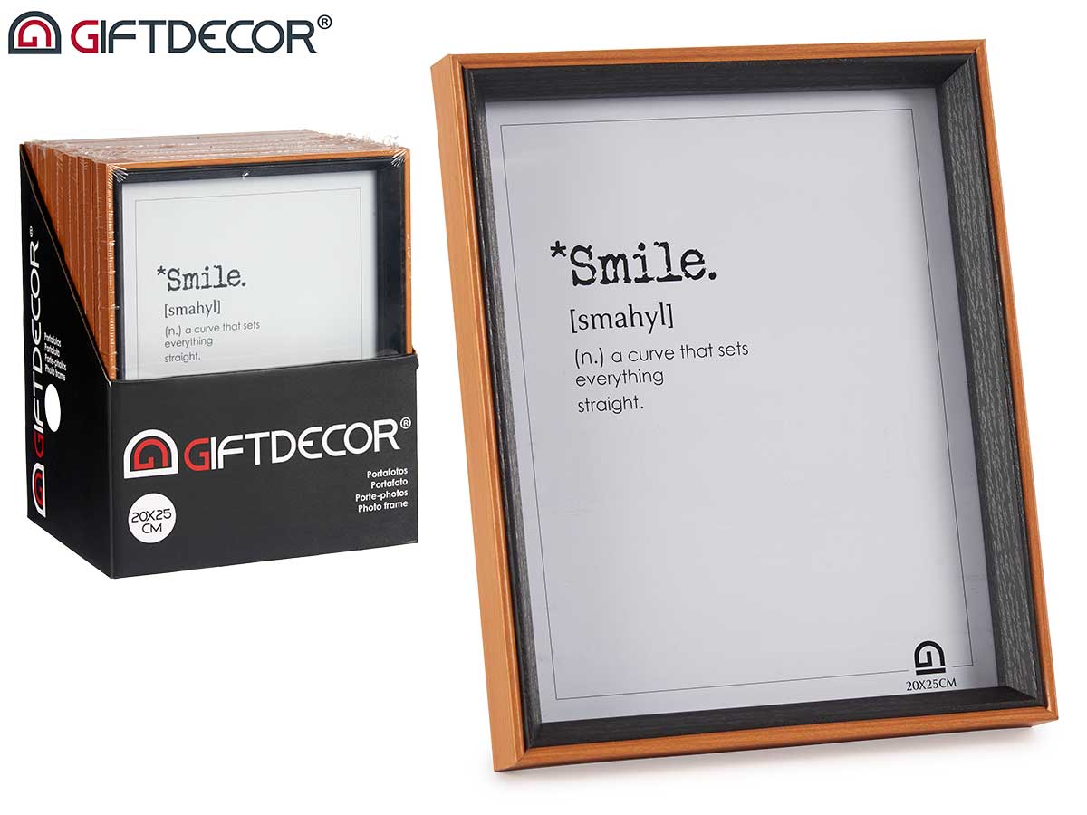 Portafotos madera 20x25 marron y negro