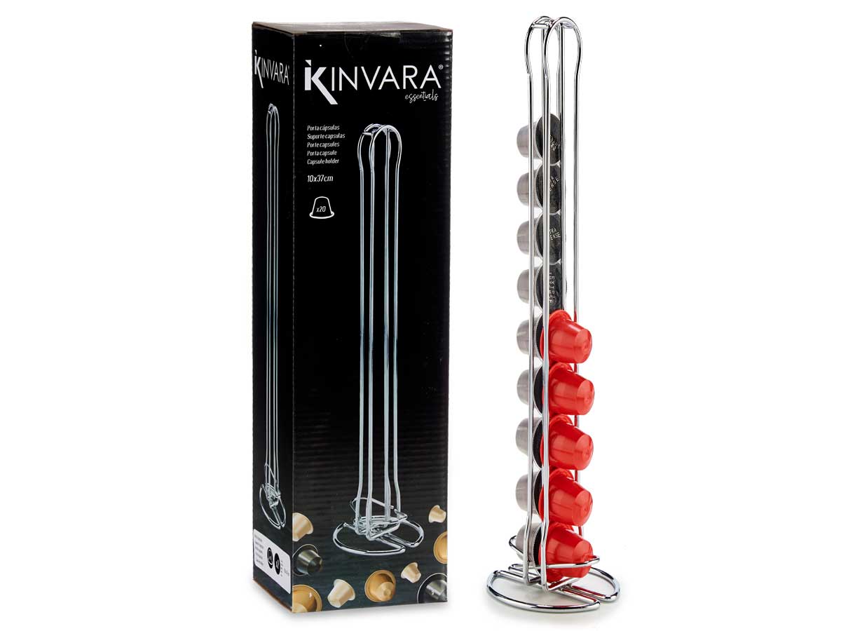 Portacapsulas doble inox 20 capsulas cafe peq - Imagen 3