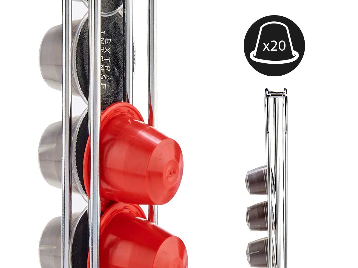 Portacapsulas doble inox 20 capsulas cafe peq - Imagen 4