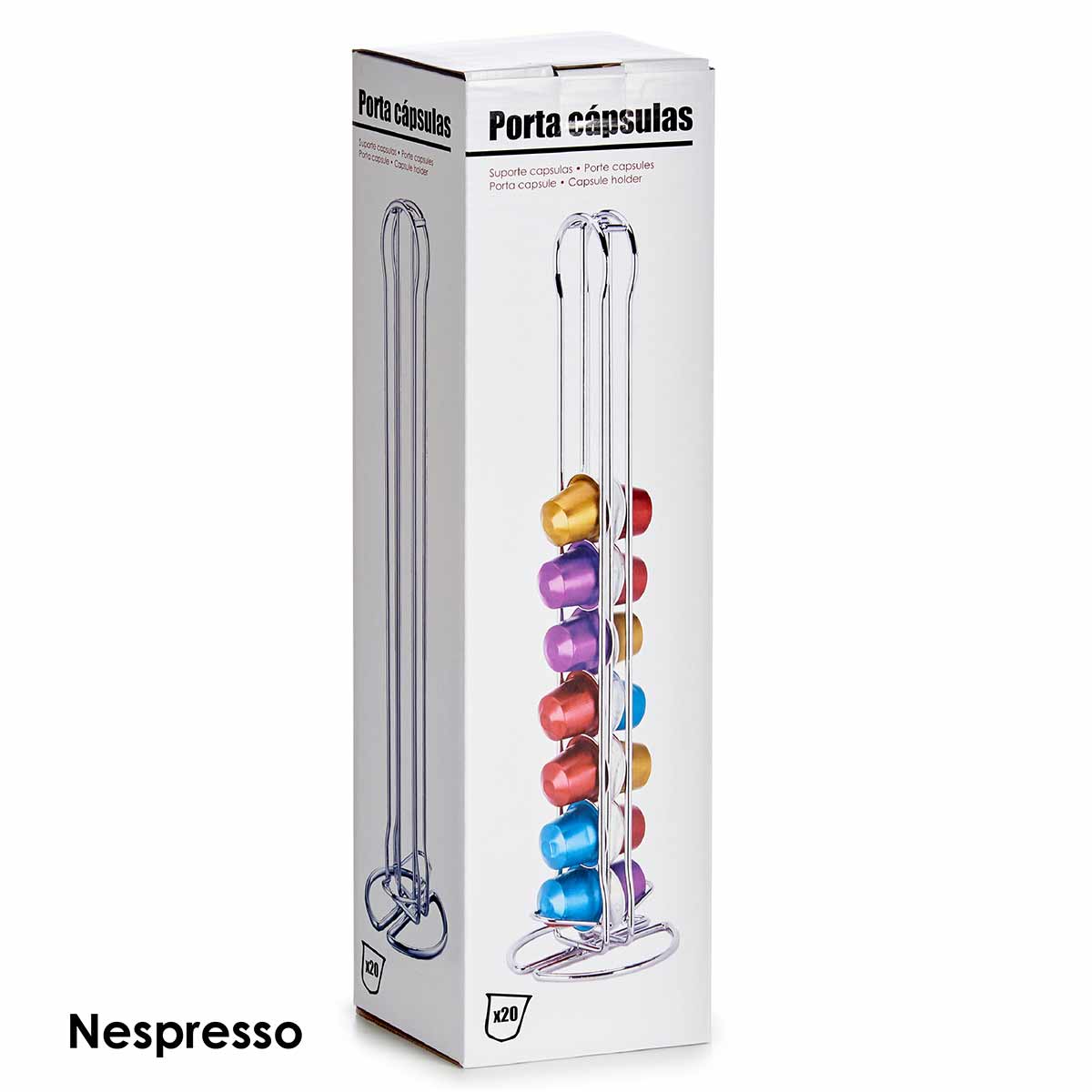 Portacapsulas doble inox 20 capsulas cafe peq - Imagen 5