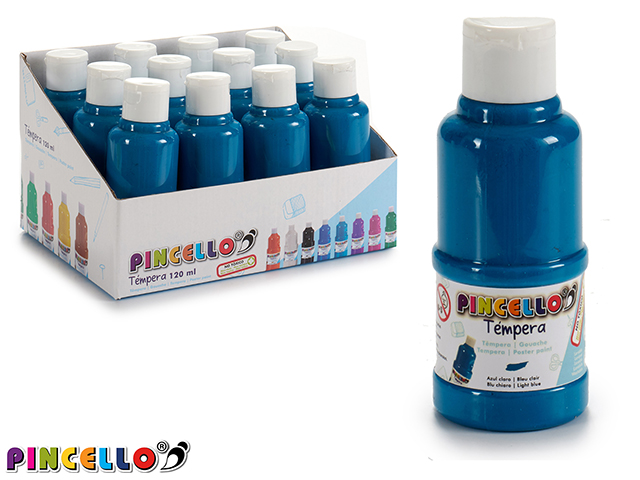 Bote pintura tempera 120 ml azul claro