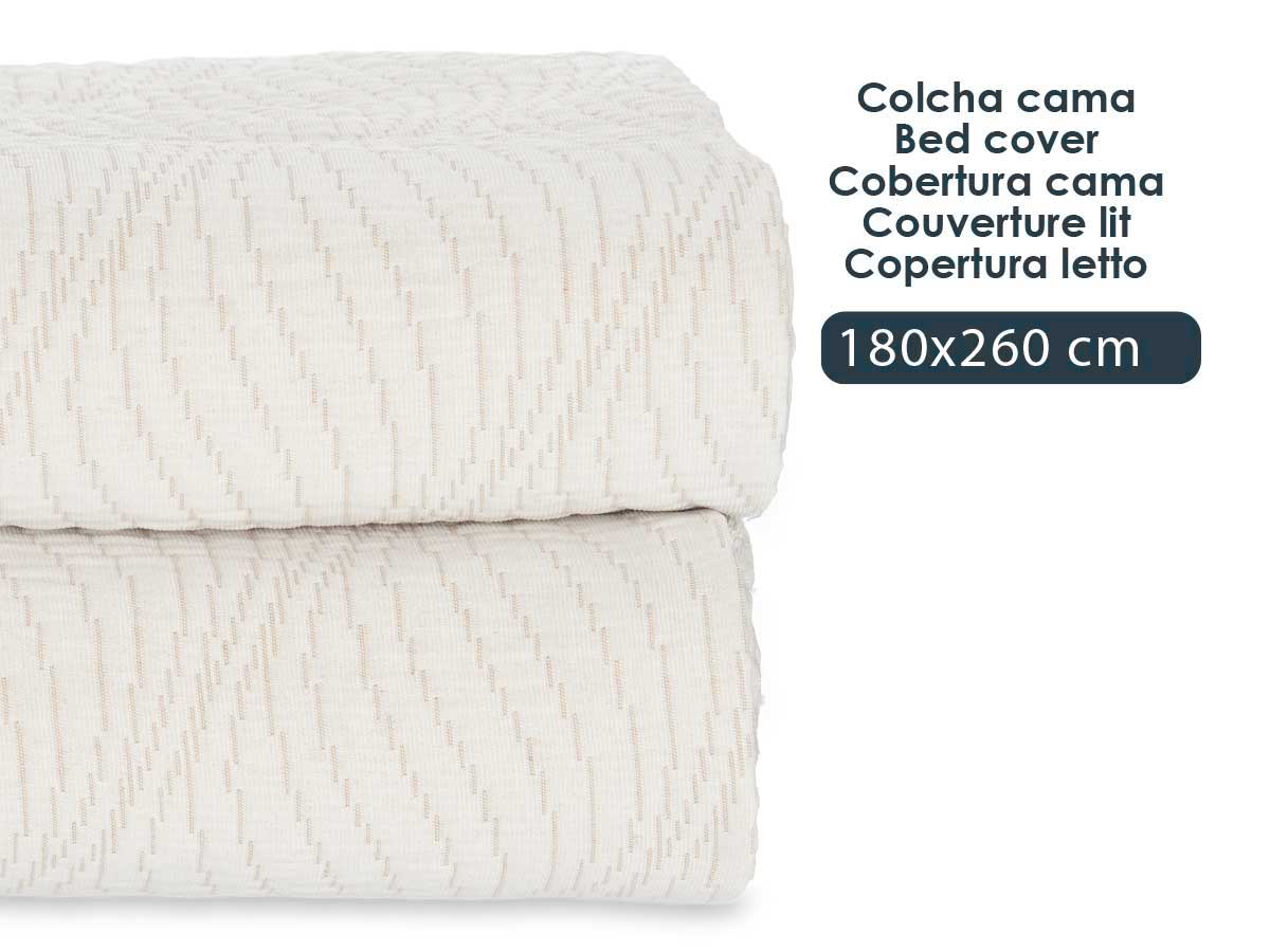Colcha cama agua beige 180x260cm - Imagen 4