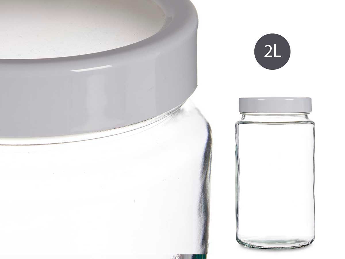 Bote cristal 2l transparente tapa blanca - Imagen 4