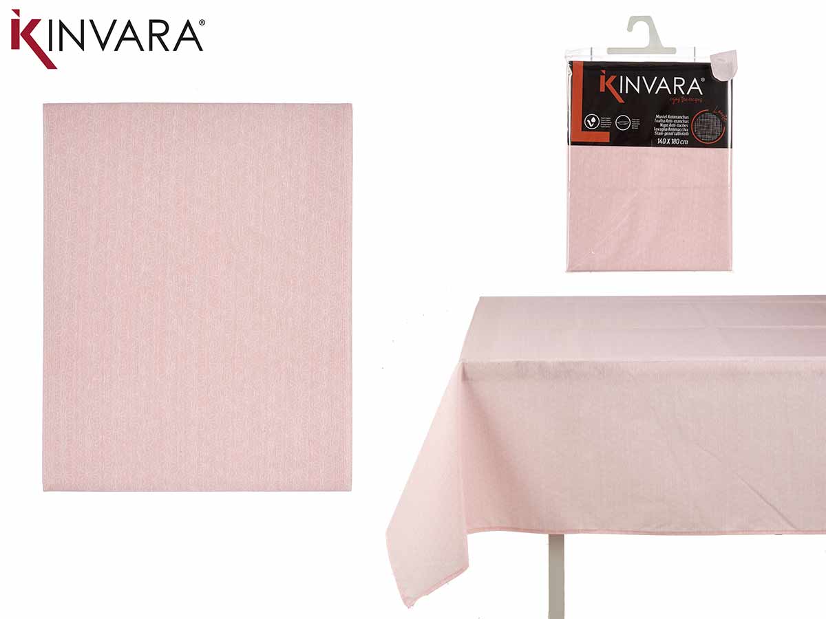 Mantel loneta antimanchas 140x180cm estrella rosa
