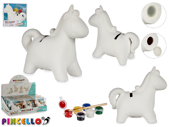 Hucha unicornio ceramica colorear