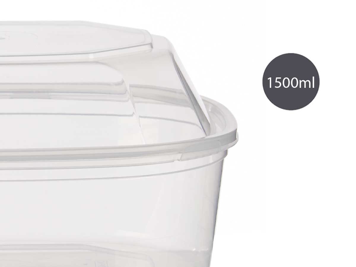 Fiambrera plastico rectangular 1500ml - Imagen 4