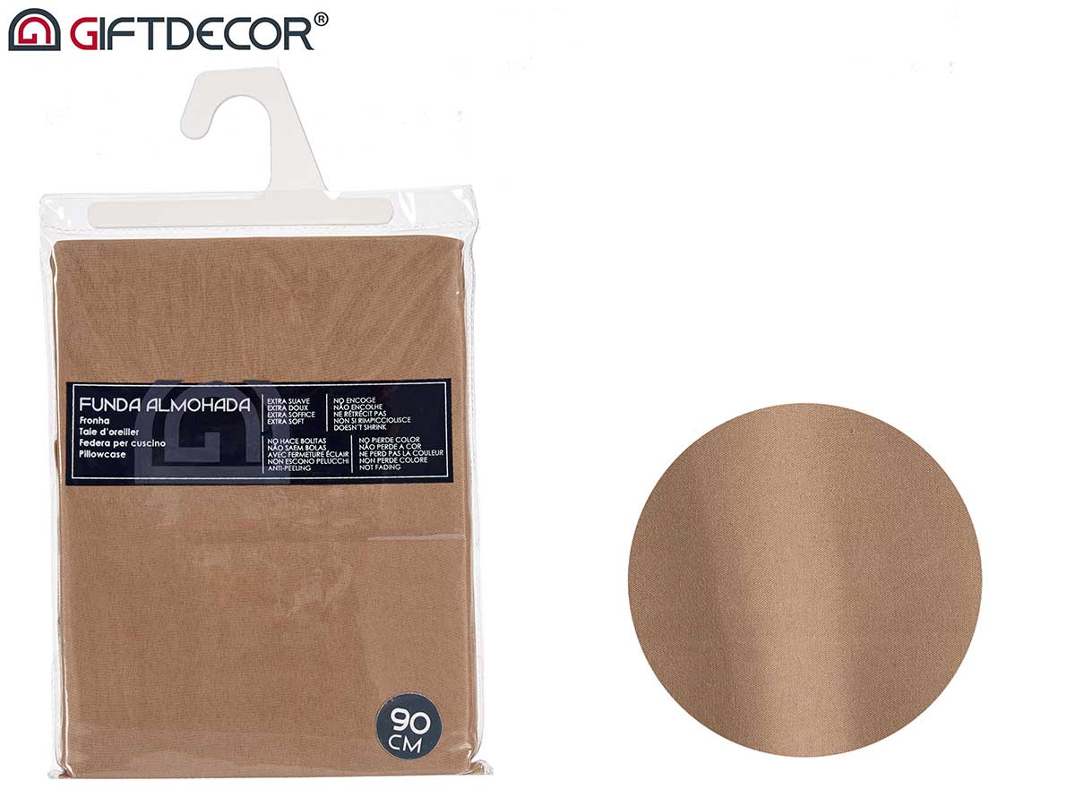 Funda almohada 90cm color marron