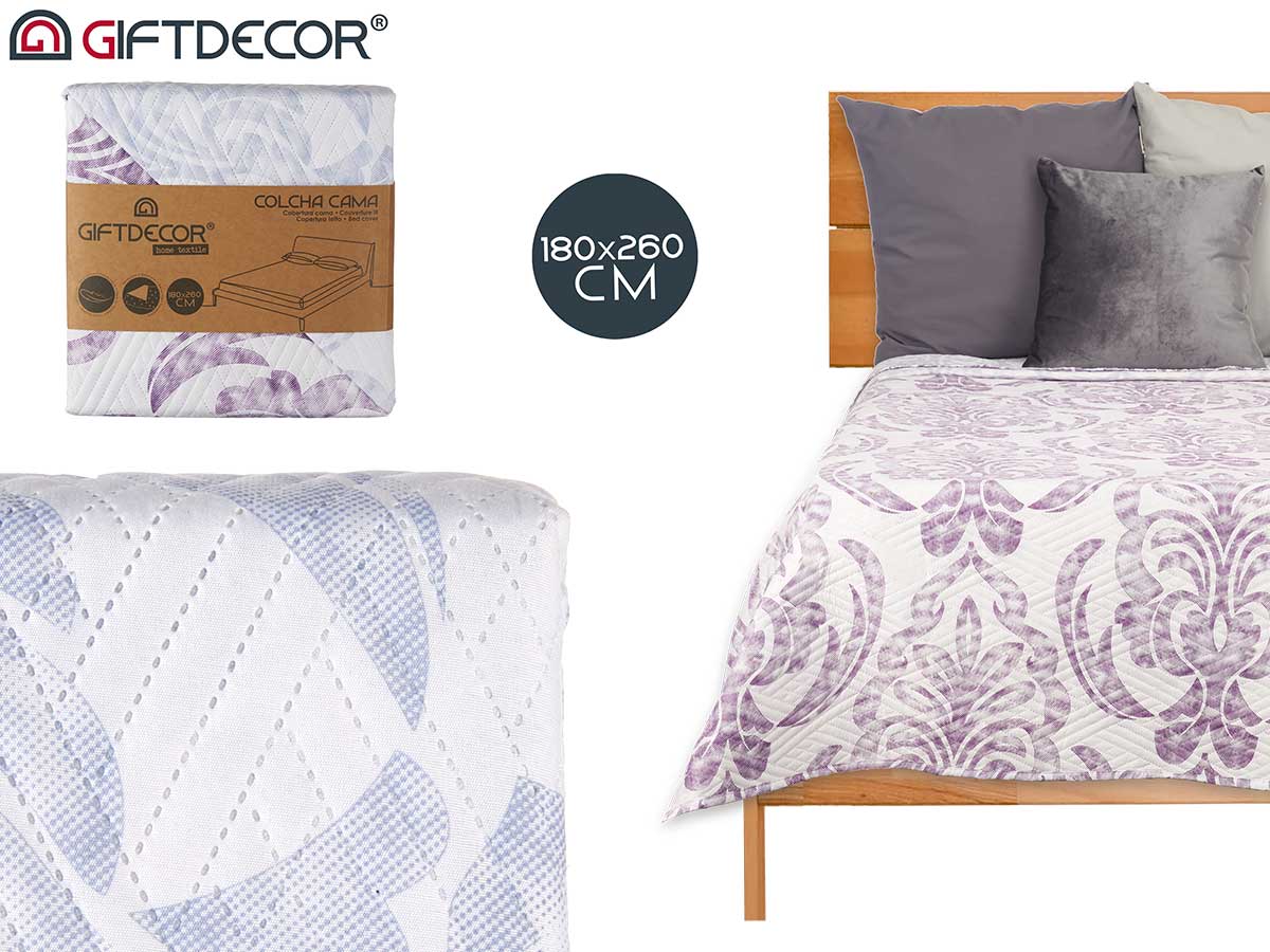 Colcha cama reversible 180x260 damascado