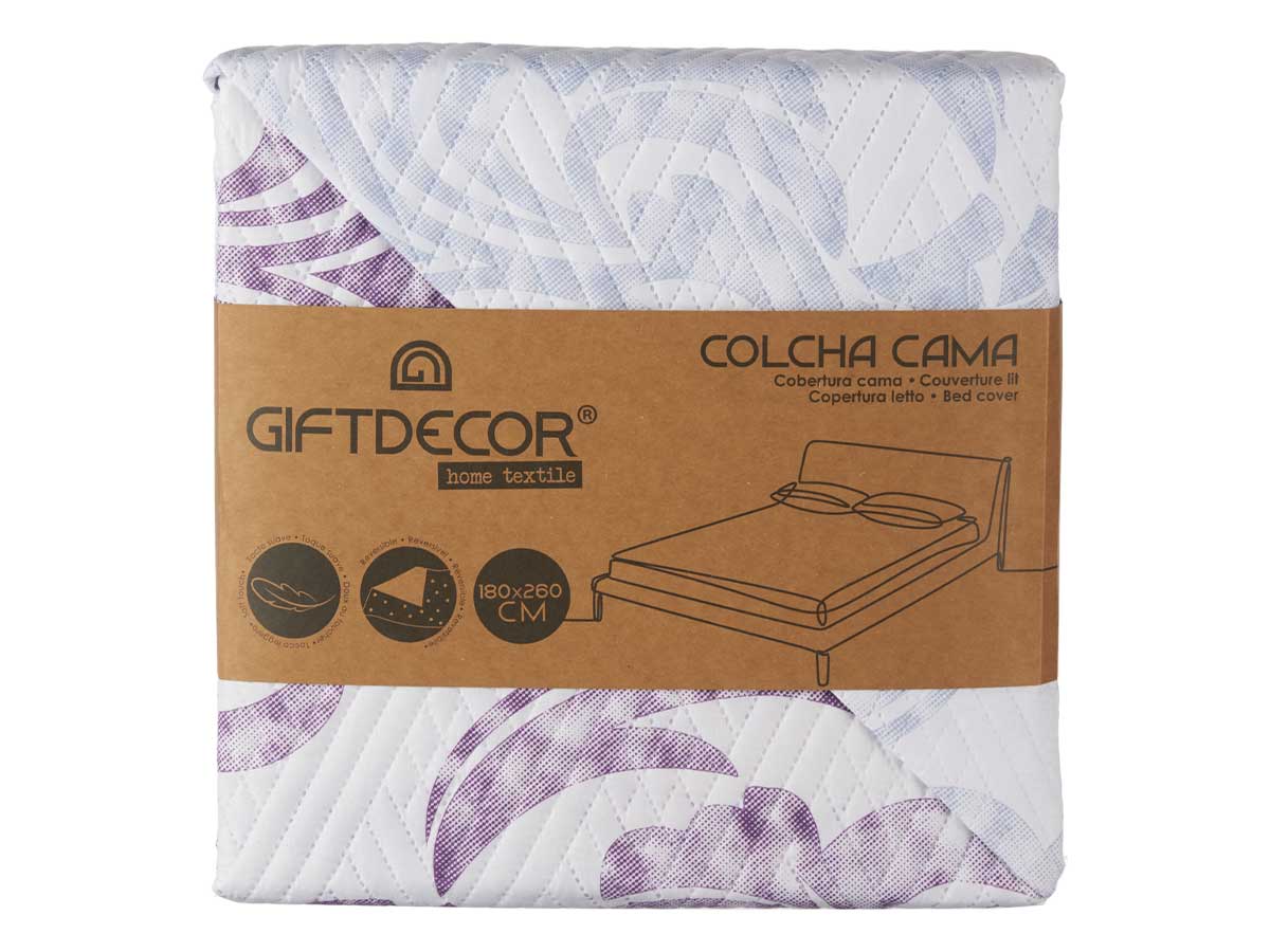 Colcha cama reversible 180x260 damascado - Imagen 3
