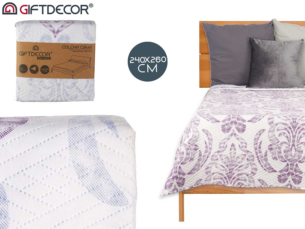 Colcha cama reversible 240x260 damascado