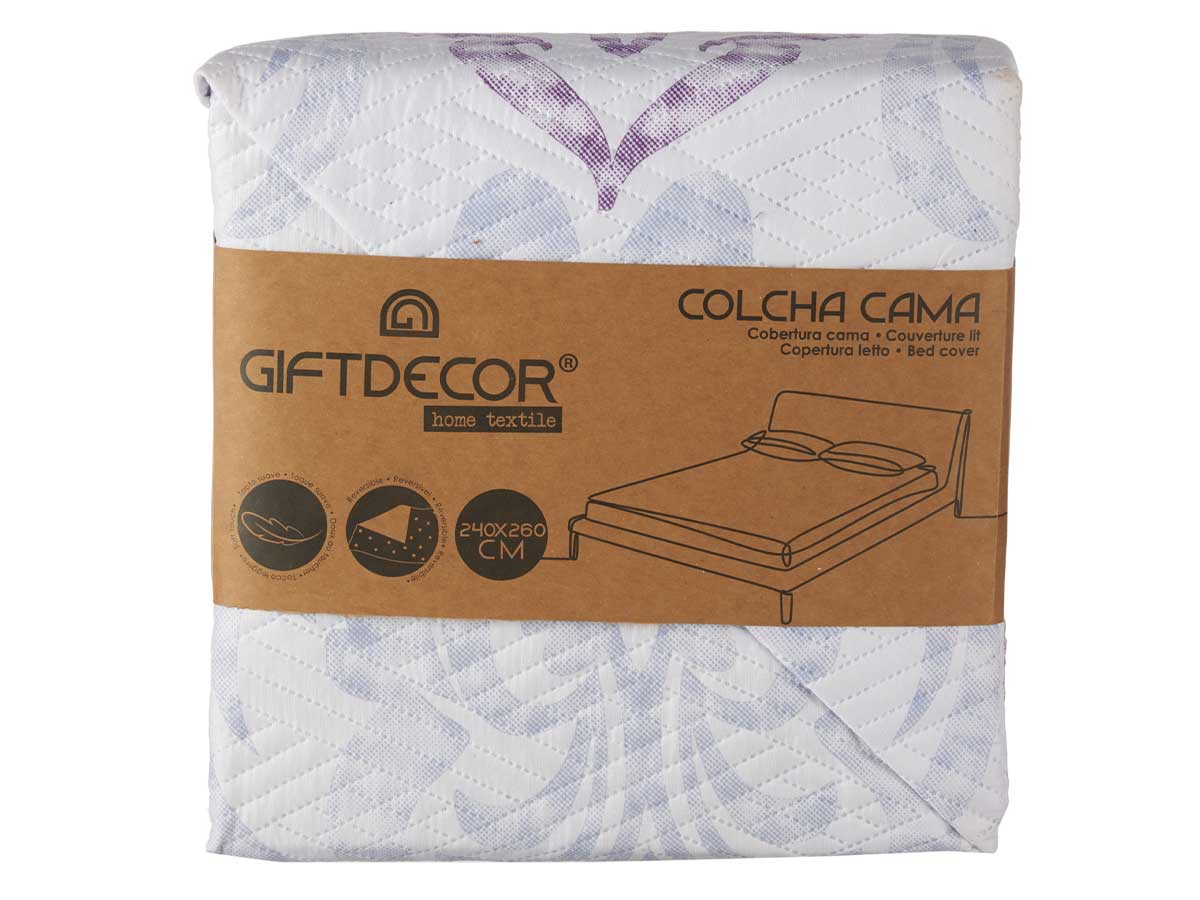 Colcha cama reversible 240x260 damascado - Imagen 3
