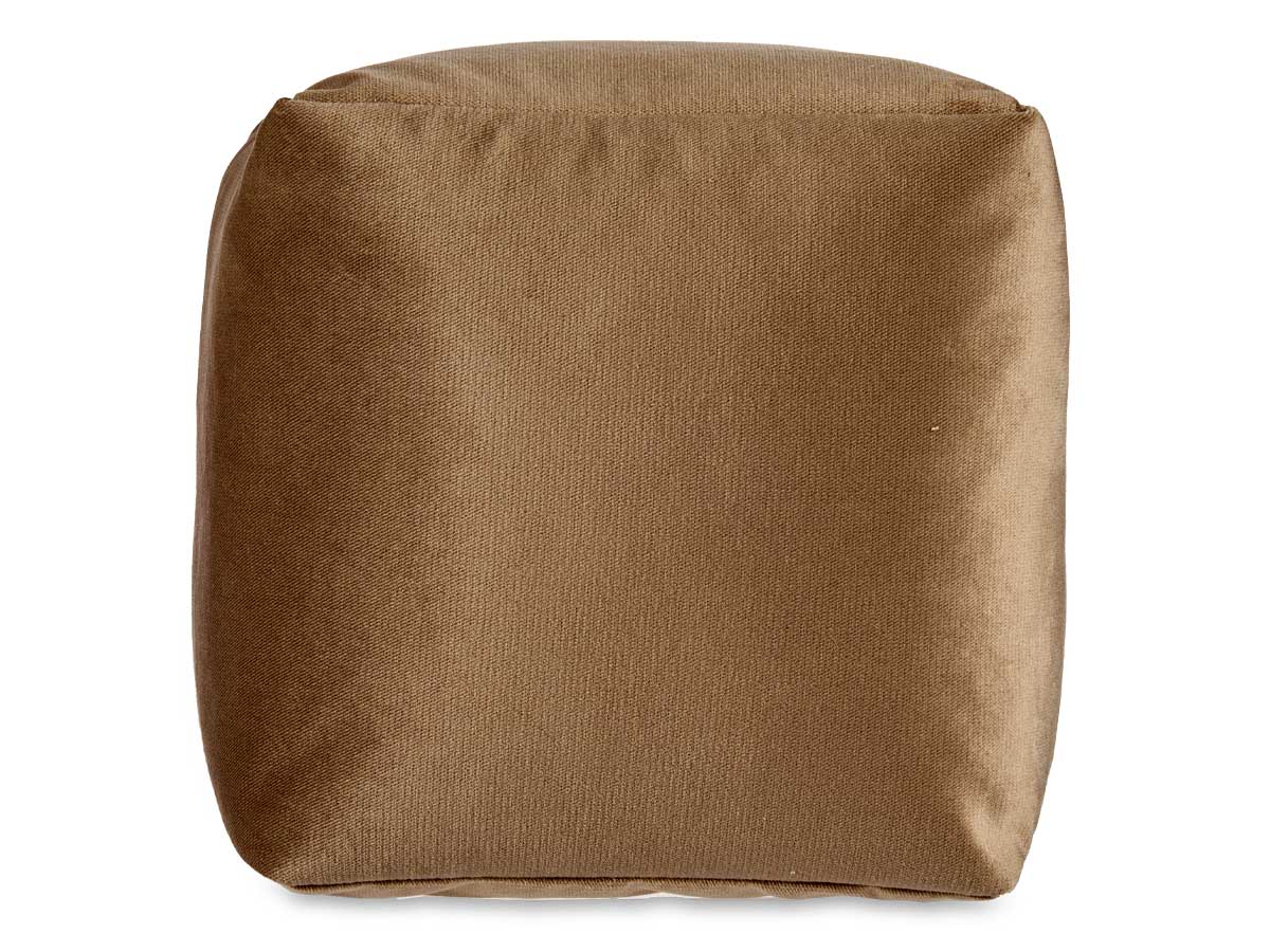 Puff cuadrado terciopelo 30x30cm marron - Imagen 3