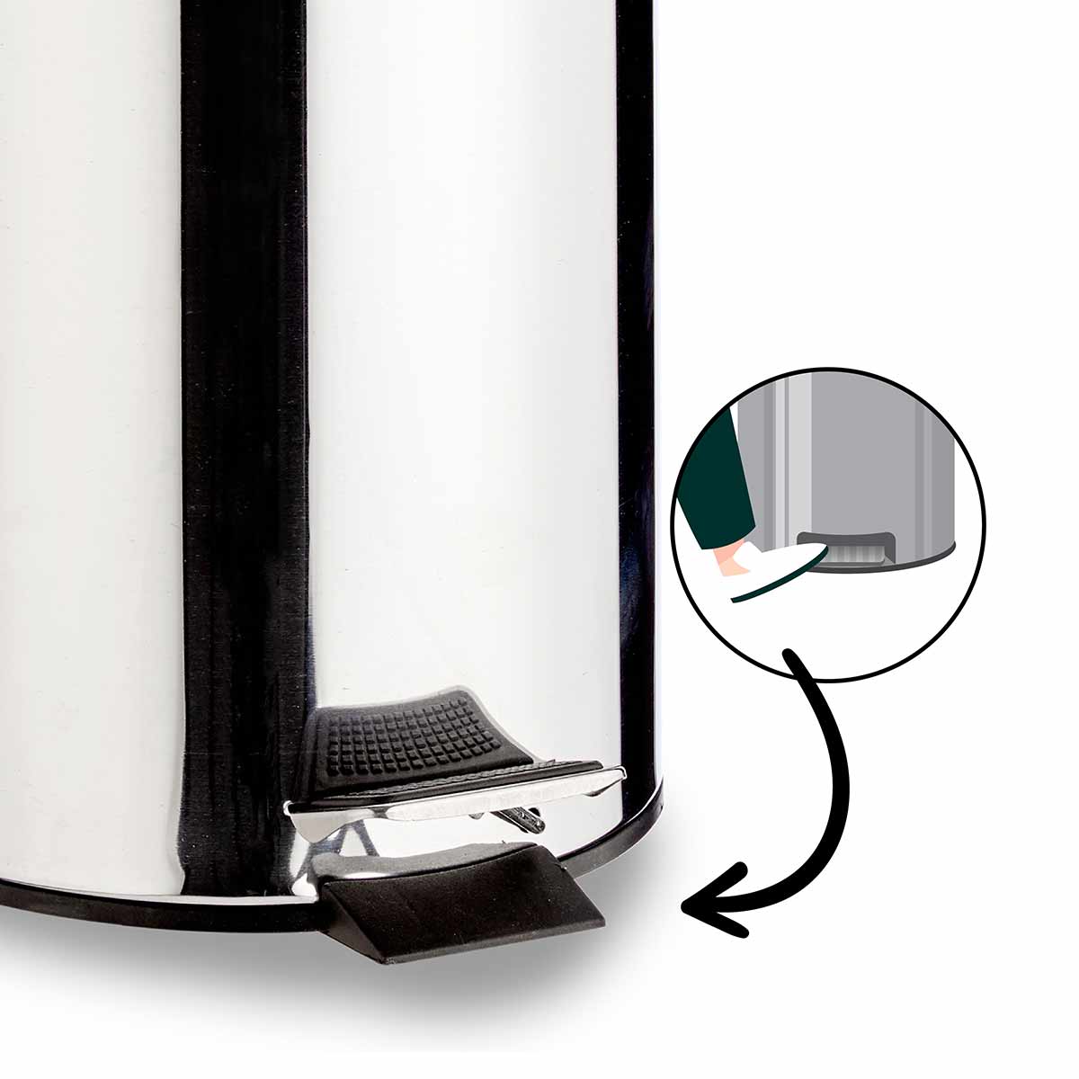 Papelera 7l acero inoxidable con pedal - Imagen 4