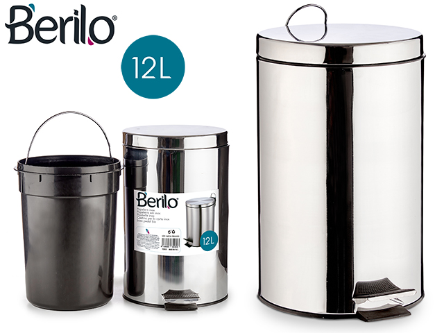 Papelera 12l acero inoxidable con pedal