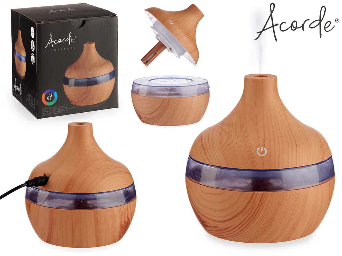 Humidificador led 300ml madera