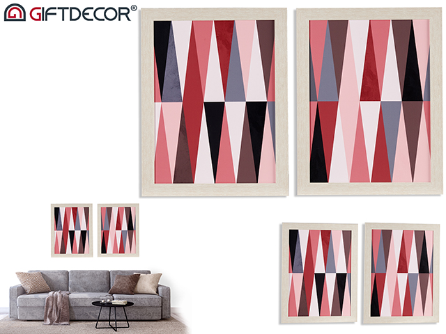 Cuadro forma geometrica rosa 61x81cm surt 2
