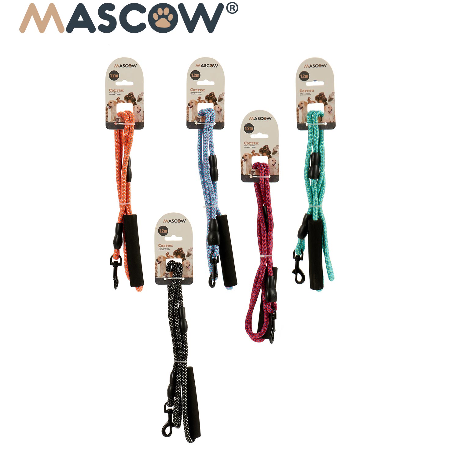 Correa mascota 1,2m med surt col - Imagen 3