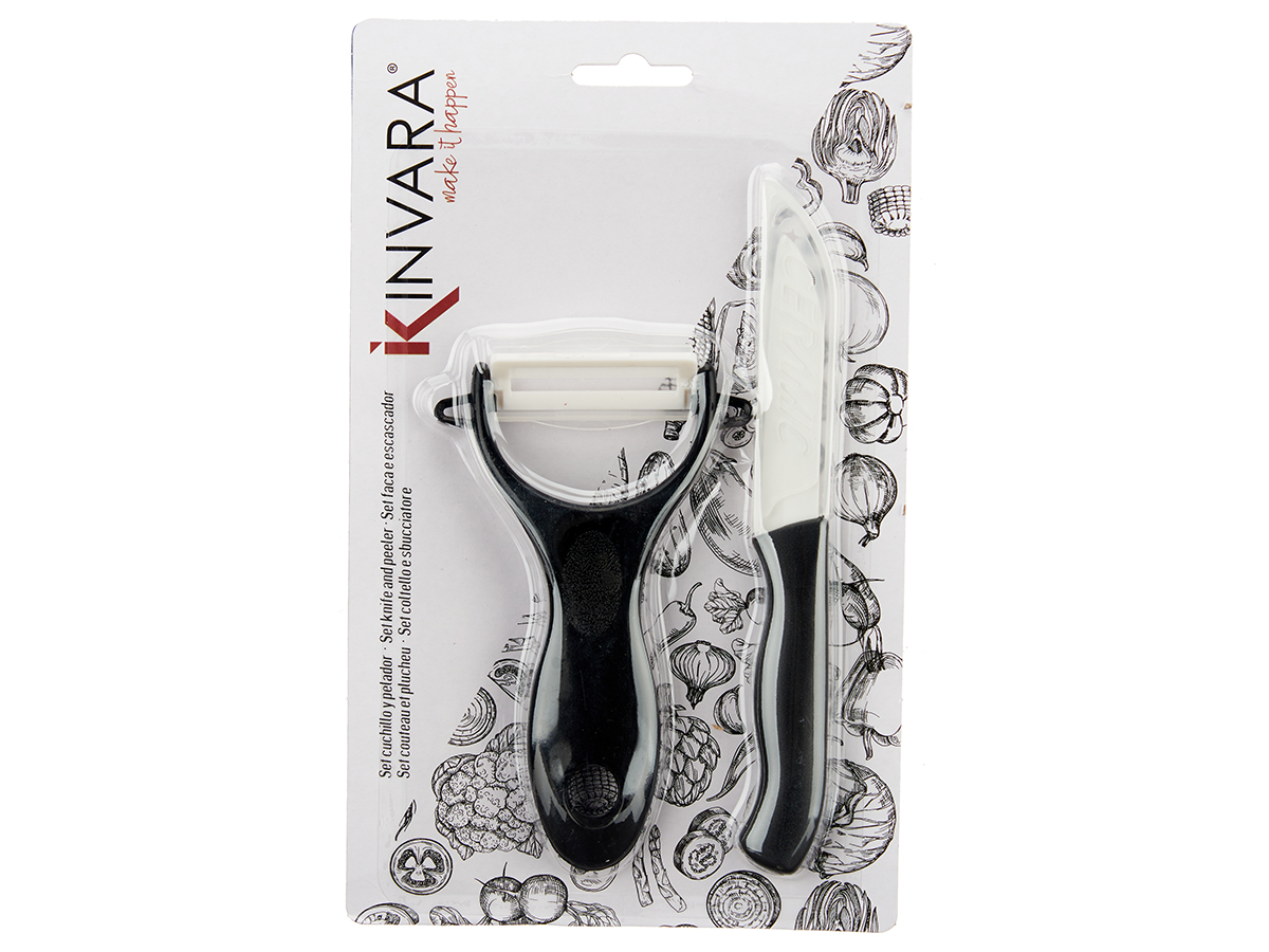 Set pelador y cuchillo plastico negro - Imagen 3