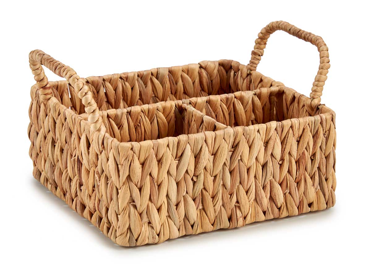 Organizador rectangular paja con 3 huecos - Imagen 2