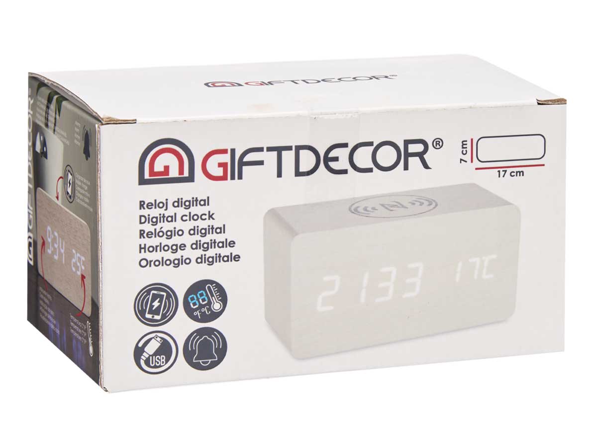 Reloj alarma mov temperatura blanco - Imagen 3