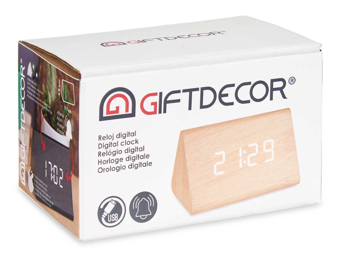 Reloj digital efecto madera - Imagen 3