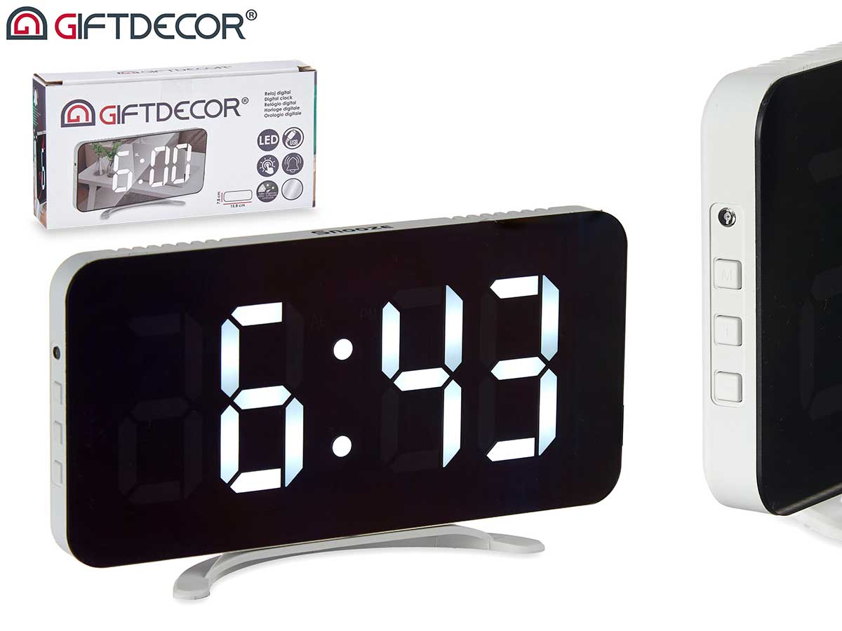Reloj espejo blanco