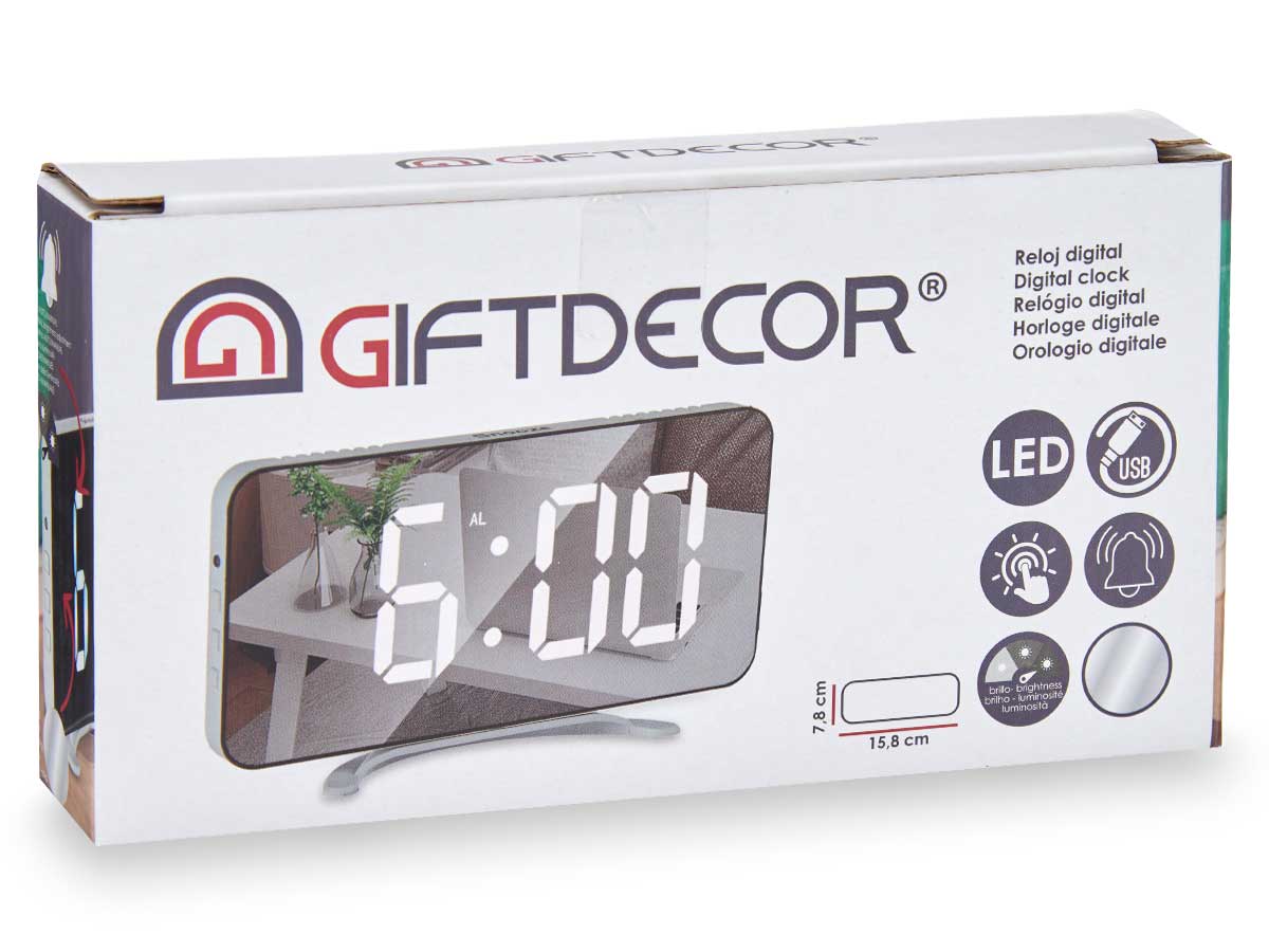 Reloj espejo blanco - Imagen 3