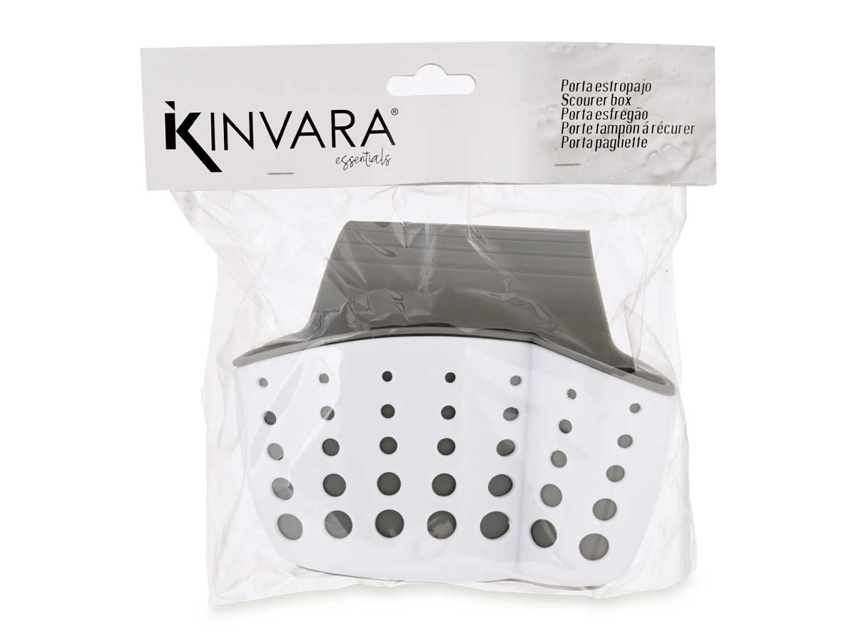 Portaestropajo colgar plastico blan gris - Imagen 2