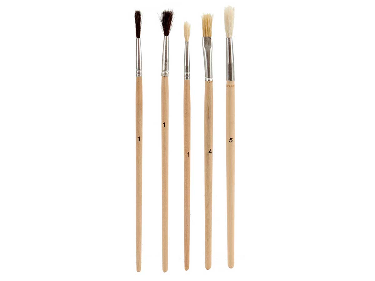 Set 5 pinceles punta plana - Imagen 2
