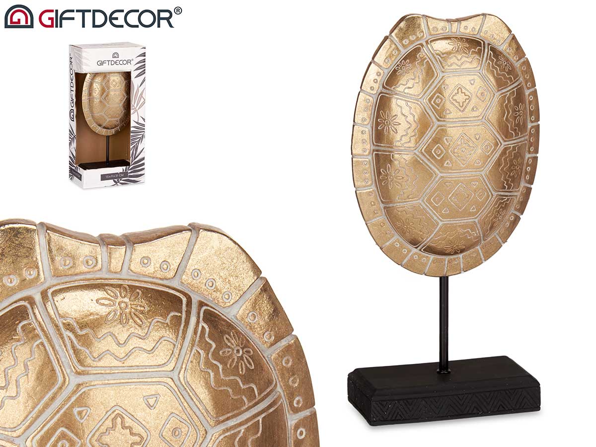Caparazon tortuga con base oro