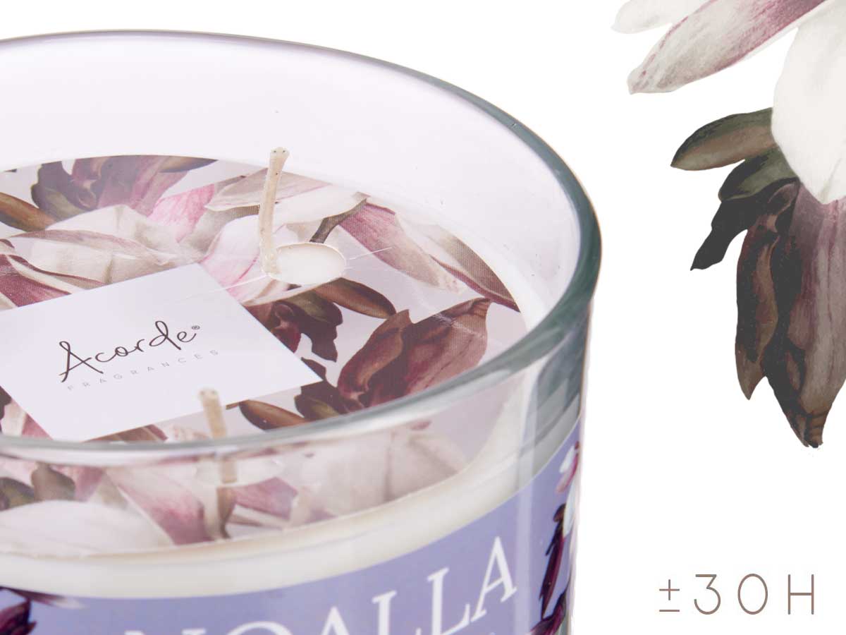 Vela vaso c tapa dorada aire de lino blanco - Imagen 4