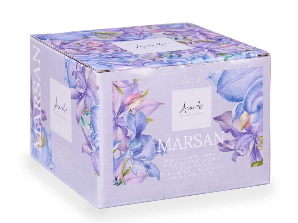 Vela vaso c tapa dorada violeta y ambar - Imagen 3