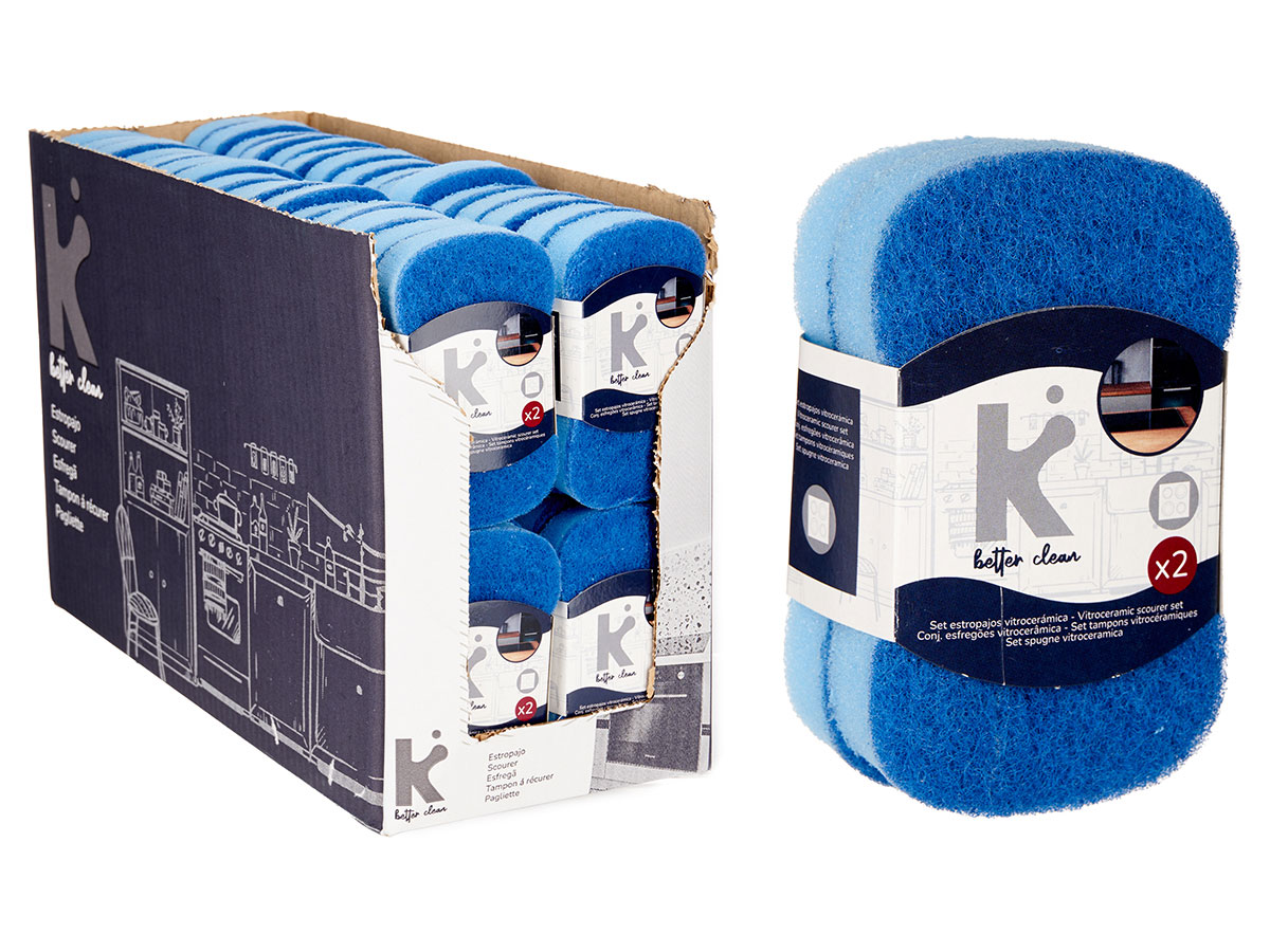 Set 2 estropajos vitroceramica con esponja - Imagen 3