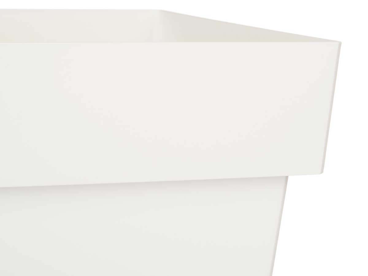 Maceta cuadrada blanca con reserva agua 30cm - Imagen 3