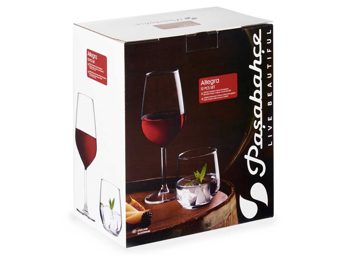 Set 12 pzs allegra 6 vasos 425ml y 6 copas 490ml - Imagen 3