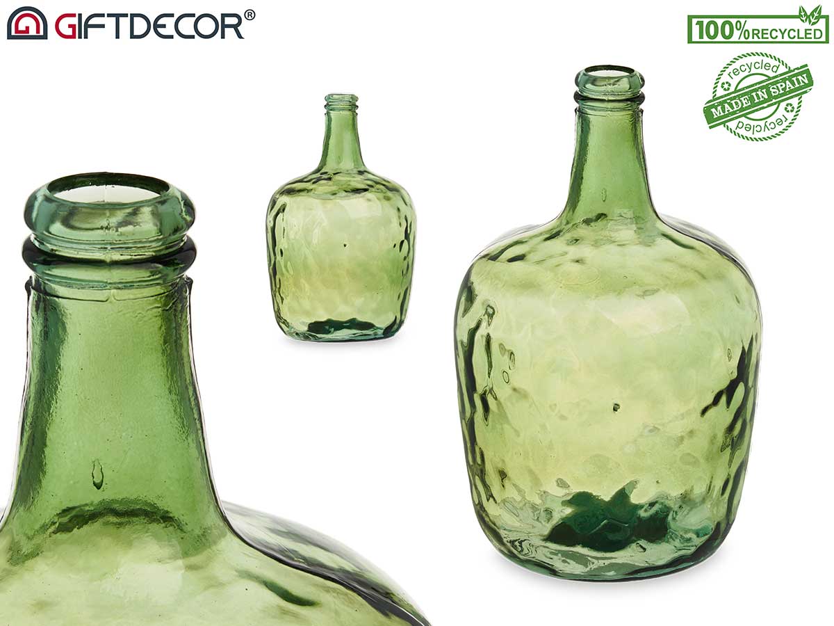 Botella decorativa vidrio lisa 8l verde