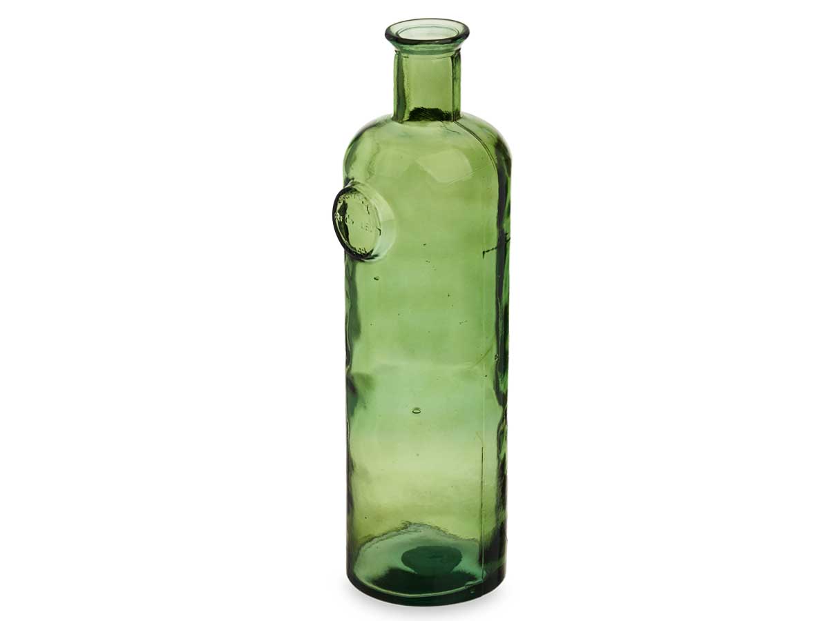 Botella decorativa vidrio stamp 45cm verde - Imagen 2