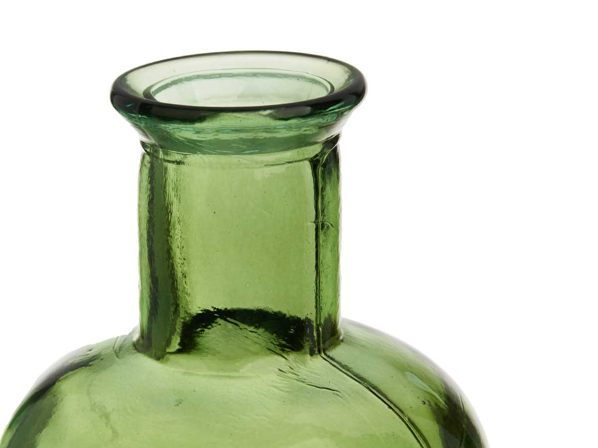 Botella decorativa vidrio stamp 45cm verde - Imagen 4