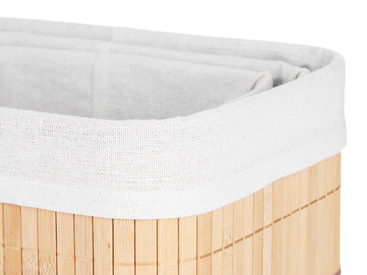 Set 3 organizadores bambu tela natural rectangular - Imagen 4