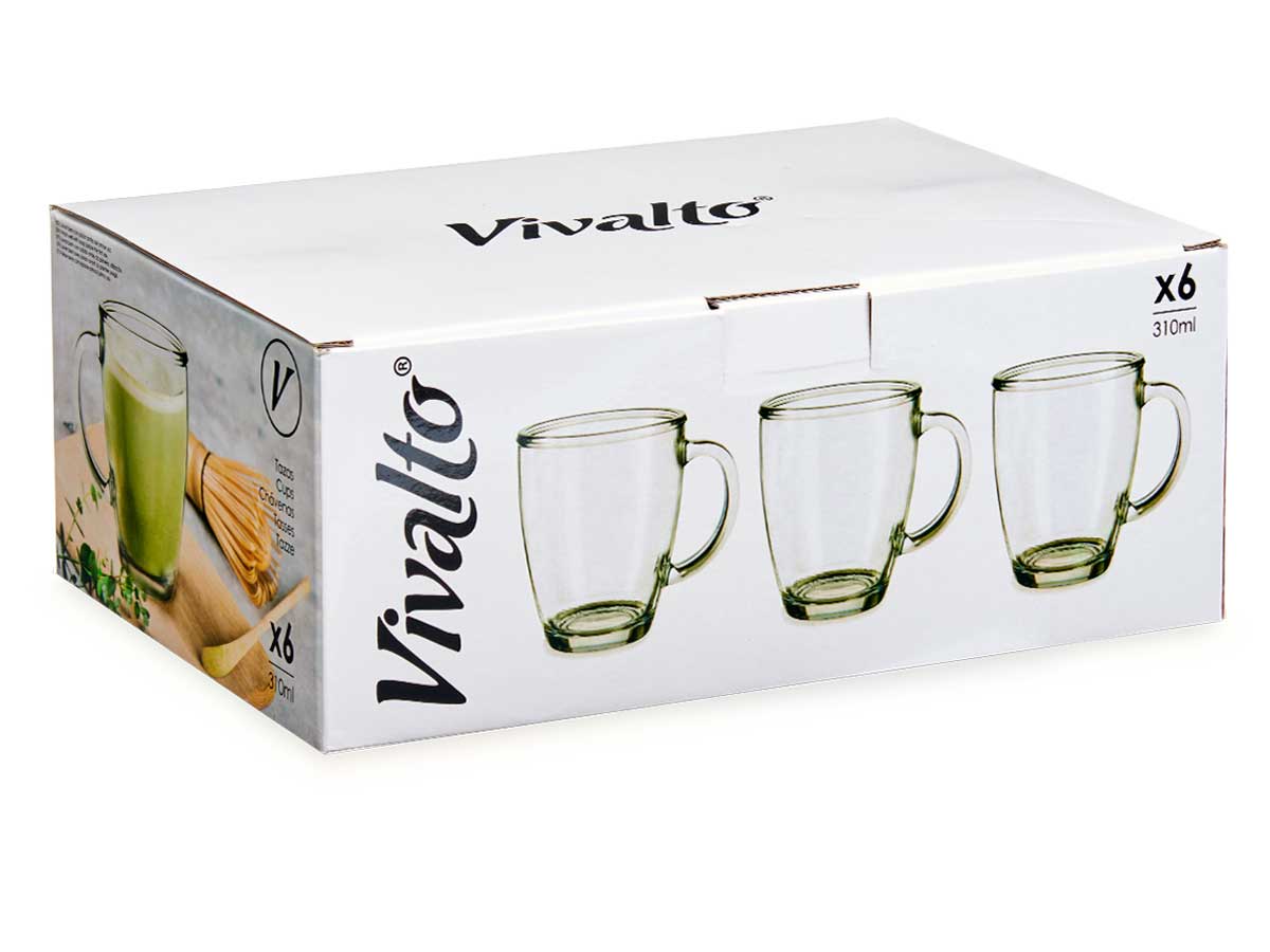 Taza vidrio desayuno 370 ml con asa - Imagen 3