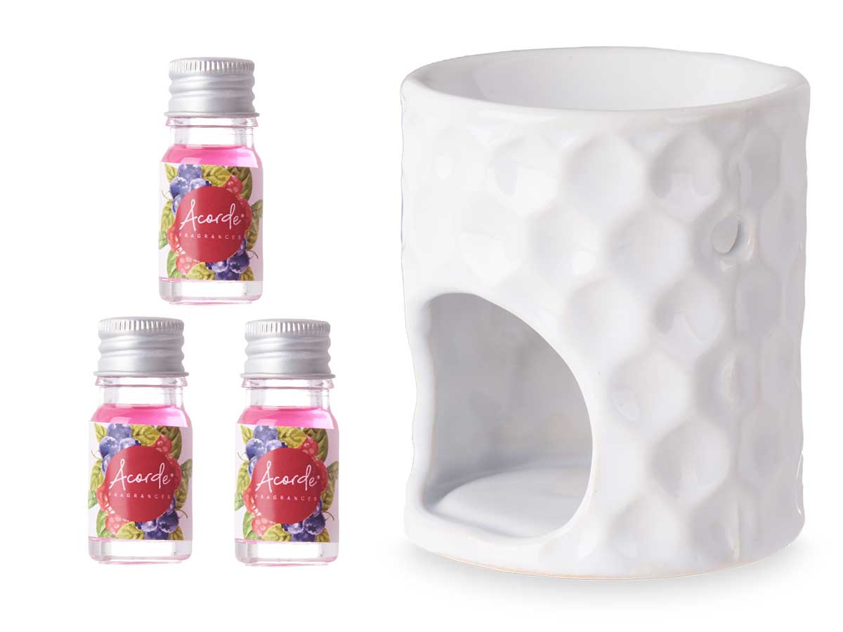 Set quemador  aceite esencial frutos rojos 3x5ml - Imagen 2