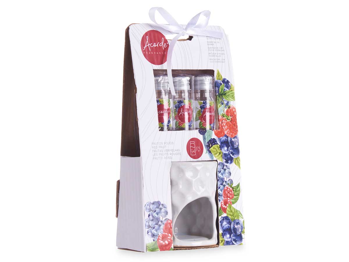 Set quemador  aceite esencial frutos rojos 3x5ml - Imagen 3