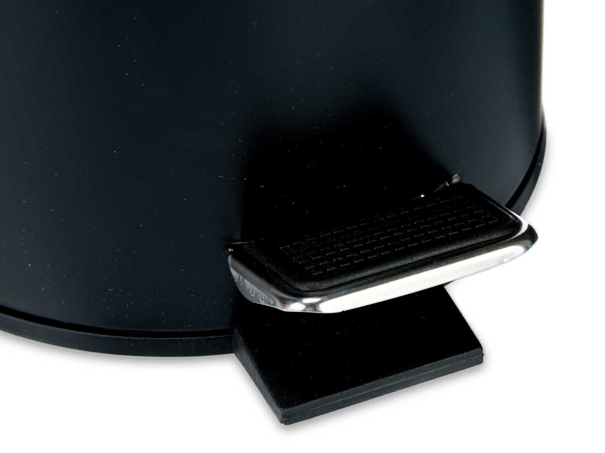 Papelera metal tapa bambu 3l negro - Imagen 4