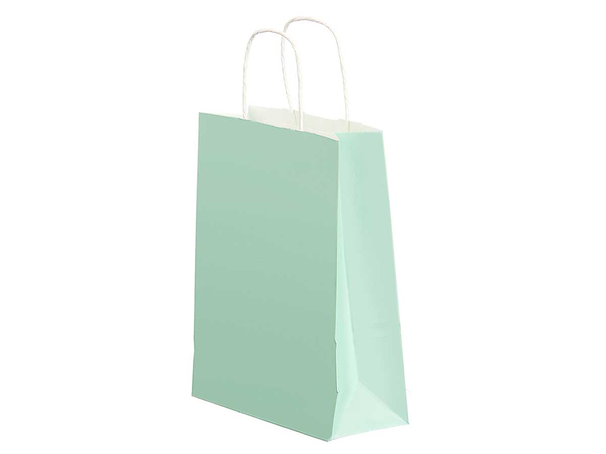 Bolsa papel verde menta mini 18x24cm - Imagen 2