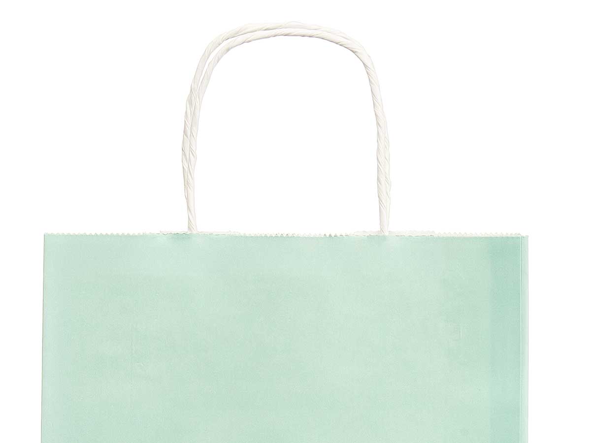 Bolsa papel verde menta mini 18x24cm - Imagen 4